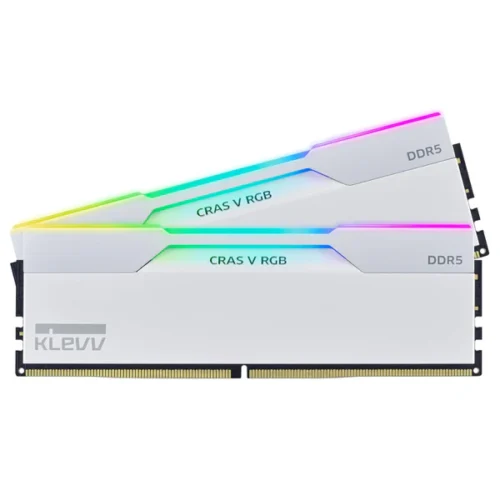 KLEVV CRAS V RGB White 白色 DDR5 128GB (2x64GB) 6000MHz CL32 Memory SK Hynix Chip AMD EXPO & Intel XMP 3.0 (CV64X2-KD5CGUB80-60A320J)